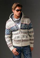 Мужской вязаный жакет с капюшоном, MOD Мужской вязаный жакет с капюшоном, MOD