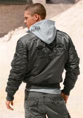 Мужская дутая куртка с трикотажным капюшоном, ALPHA Мужская дутая куртка с трикотажным капюшоном, ALPHA