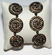 Серьги подвески с желтыми стразами Серьги подвески с желтыми стразами