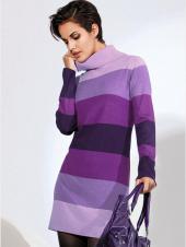 Пуловер женский длинный в полоску, Wenz Пуловер женский длинный в полоску, Wenz