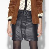 Юбка женская из кожи ягненка на молнии, DAISY JEE