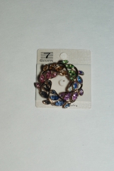 Брошь с разноцветными стразами « Венок» Брошь с разноцветными стразами « Венок»