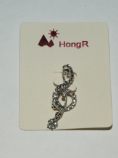 Брошь со стразами «Скрипичный ключ»