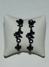 Серьги подвески с черными стразами Серьги подвески с черными стразами
