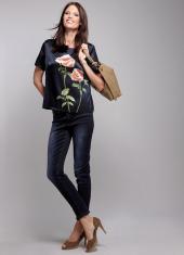 Блузка женская шелковая с розами, Elegance Блузка женская шелковая с розами, Elegance