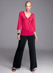 Джемпер женский с атласным вырезом, Elegance