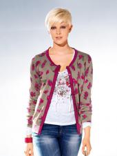 Кардиган женский с жаккардовым рисунком, JETTE Кардиган женский с жаккардовым рисунком, JETTE