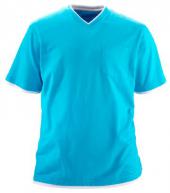 Футболка мужская с V-образным вырезом «2в1» (цвет: Серый, Бирюзовый), Man's World Basic